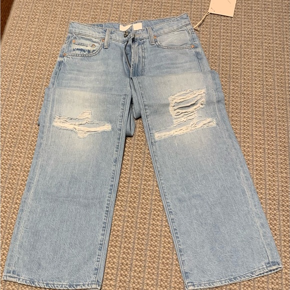 MOTHER The Mid Rise Rambler Zip Flood Ripped Off - Picture 5 of 8